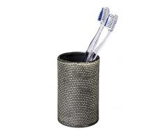 Wenko 22629100 Mali Zahnputzbecher-/ Zahnbürstenhalter, für Zahnbürste und Zahnpasta, Keramik, 7 x 11 x 7 cm, Grau