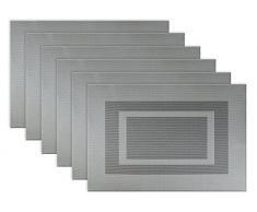 DII Everyday Tischplatte aus gewebtem Vinyl für drinnen und draußen leicht zu reinigen Tischset Bordered Gray