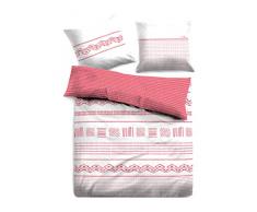 TOM TAILOR Unisex Heimtextilien & Bettware Gemusterte Wende-Bettwäsche kirschrot/Cherry red,135/200