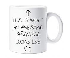60 Second Makeover Limited 60SECMUG656 Tasse mit Aufschrift „60 Second Makeover This Is What An Awesome Grandma Looks Like“, Geschenk für Muttertag, Geburtstag, Weihnachten, keramik, weiß