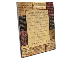 Spirit & Truth Home Decor Wandschild The Ten Commandments Tiefes Waschbecken, Kratzfest, glänzende Oberfläche, meisterhaft verarbeitet, 22,5 x 17,25 x 1,25 cm