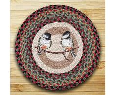 Earth Rugs BR & Nameinternal CH-081 Chickadee Stuhlkissen, rund, Bedruckt, 39,4 cm, 4 Stück