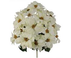 Bewundert by Nature gpb969-cream 24 Stiele Kunstsamt Weihnachtsstern Weihnachten Bush cremefarben