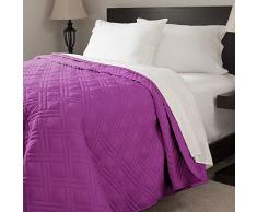 Lavish Home Solid Color Bed Steppdecke, König, Lila