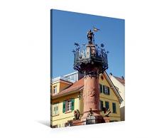 Premium Textil-Leinwand 60 x 90 cm Hoch-Format Der Rodensteiner Brunnen in Weinheim | Wandbild, HD-Bild auf Keilrahmen, Fertigbild auf hochwertigem Vlies, Leinwanddruck von Ilona Andersen