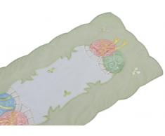 Xia Home Fashions Tischläufer, Ostereier, Bestickt 11 by 28-Inch grün