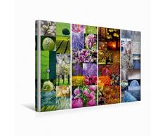 Premium Textil-Leinwand 45 cm x 30 cm quer Die vier Jahreszeiten | Wandbild, Bild auf Keilrahmen, Fertigbild auf echter Leinwand, Leinwanddruck