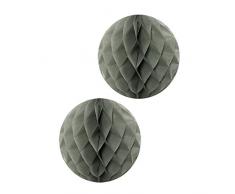 Wrapables Tissue Honeycomb Ball Party Dekorationen für Hochzeiten, Geburtstagsfeiern, Baby Duschen und Kinderzimmer Decor (Set von 2), 35,6 cm grau