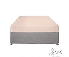 Serene Plain Dye Pflegeleichtes Spannbetttuch, 32 cm tief, Blush, Einzelbett