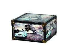 Kleiber 91980 Aufbewahrungs Truhe Paris Box mittel Aufbewahrungs Koffer, Box, Holz, Schwarz, 24 x 24 x 14 cm