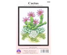 Design Works Crafts 3292 Kreuzstich-Set, Kaktus, 12,7 x 17,8 cm