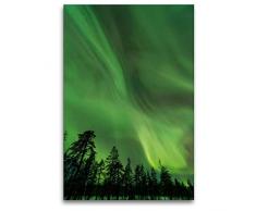 Premium Textil-Leinwand 80 cm x 120 cm hoch, GrÃ¼ner Nachthimmel | Wandbild, Bild auf Keilrahmen, Fertigbild auf echter Leinwand, Leinwanddruck: Helles Nordlicht bedeckt den Himmel (CALVENDO Natur);CALVENDO Natur