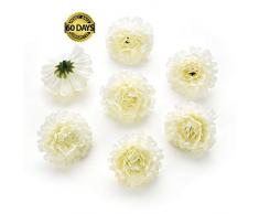 Silkflowers.com Seidenblumen in Großhandel, Kunstblumen, Kunstblumen, für Hochzeit, Party, Garten, Dekoration, 4,5 cm, 30 Stück Milchweiß