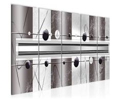 Bilder Abstrakt Wandbild 200 x 80 cm Vlies - Leinwand Bild XXL Format Wandbilder Wohnzimmer Wohnung Deko Kunstdrucke Grau 5 Teilig - MADE IN GERMANY - Fertig zum Aufhängen 103755b