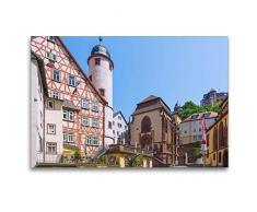 Premium Textil-Leinwand 120 x 80 cm Quer-Format Romantisches Wertheim | Wandbild, HD-Bild auf Keilrahmen, Fertigbild auf hochwertigem Vlies, Leinwanddruck von Hanna Wagner