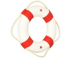 Hampton Nautisches weiß LIFERING mit Bänder rot Weihnachtsbaum Ornament 15,2 cm, Nautical Weihnachtsbaum Dekoration