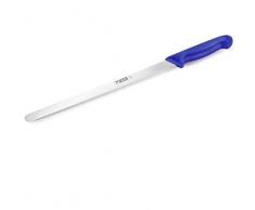 thermohauser Konditormesser (Stahl, rostfrei), einseitiger Wellenschliff, mit blauem Kunststoffgriff, Klinge 31 cm
