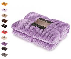 DecoKing 15339 Kuscheldecke 70x150 cm lila Decke Microfaser Wohndecke Tagesdecke Fleece weich sanft kuschelig skandinavischer Stil Henry