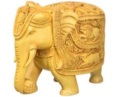 NOVICA 479.277,7 cm Elefant geht Jagd Holz Skulptur