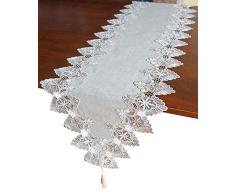 GRANDDECO Schal/Tischdecke mit Spitze, für Zuhause, Küche, Esszimmer, Kaffee, Hochzeit, Tischdekoration, Beige Runner16 x54 beige