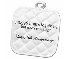 3dRose Topflappen, weiß, 20,3 x 20,3 cm