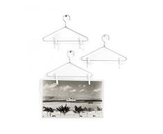 Trendform Kartenhalter zum Aufhängen, 3er Set, 3 Kleiderbügel mit 2 Holzklammern