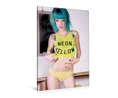 Calvendo Premium Textil-Leinwand 80 cm x 120 cm hoch, Neon | Wandbild, Bild auf Keilrahmen, Fertigbild auf Echter Leinwand, Leinwanddruck Menschen Menschen