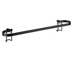 WENKO Handtuchstange Classic Plus Black - Handtuchhalter, Badetuchstange mit hochwertigem Rostschutz, Stahl, 45 x 7.5 x 10 cm, Schwarz