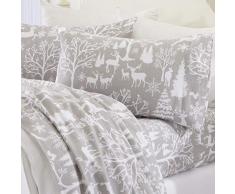 Tolles Bay Home Extra weiche 100% Baumwolle Flanell-Bettlaken-Set. Warm, Cozy, leicht, Winter Bettwäsche. Belle Collection Queen Enchanted Woods