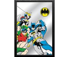 empireposter Batman - Robin and Catwoman - Bedruckter Spiegel mit Kunststoff Rahmen in Holzoptik, Kult-Spiegel - Größe 20x30 cm