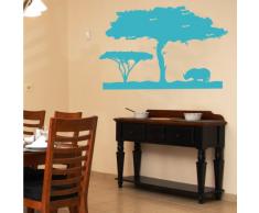 INDIGOS 4052166116602 Wandtattoo w553 Afrika / Steppe Wandaufkleber, 96 x 61 cm, türkis