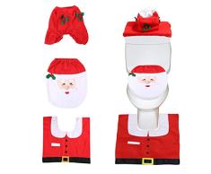 Flying Spoon Fliegender Löffel Weihnachten WC Deckel Happy Santa WC Sitz Deckel mit Toilettensitz Lifter für Weihnachten Badezimmer Dekoration