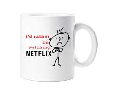 60 Second Makeover Limited 60SECMUG538 Tasse mit Aufschrift „Id Rather Be Watching Netflix“, Geschenk für Vater, Ehemann, Vatertag, Freund, Geburtstag, Weihnachten, keramik, weiß