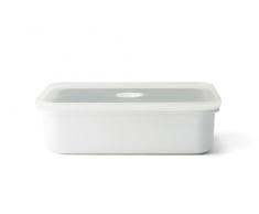 Honeyware 87008 Auflaufform / Backform aus Emaille, flach, mit Aroma-Deckel, Ofenform für Aufläufe, Lasagne, Tiramisu, Größe XL - 1,85 L - 23,5 x 17,5 x 7 cm