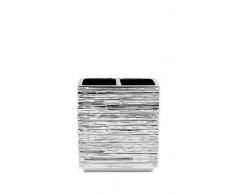RIDDER 22150227 Zahnbürstenbecher Brick silber, Poly Resin