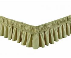Wrap Around 45,7 cm Zoll Fall Rüschen Elastic massiv Bett Rock 1500 Serie Gold Crown Collection Hohe Fadenzahl Mikrofaser Staub Rüsche, seidig weich und knitterfreies. Twin, Full, Queen, King und Cal King, Polyester-Mischgewebe,