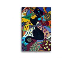 Premium Textil-Leinwand 30 x 45 cm Hoch-Format Gentleman-Kätz, Petra Kolossa, Acryl auf Leinwand, 70x50, 2017 | Wandbild, HD-Bild auf Keilrahmen, Fertigbild auf hochwertigem Vlies, Leinwanddruck von Petra Kolossa
