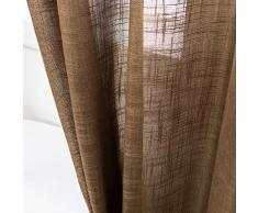 AmHoo Leinen-Vorhänge, hochwertig, schwer, halbtransparent, mit Ösen, Voile-Panels, Leinenstruktur, Fensterbehandlung für Wohnzimmer, Schlafzimmer, 2 Paneele 52 x 95 Inch hellgrau