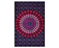 Wandteppich von Mandala Tapestry, im Bohéme-Stil, Wandkunst zur Schlafzimmerdekoration, Strandtuch, indischer Wandschmuck Art Deco Twin Tapestry lavendel