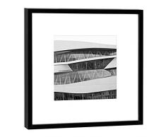 COGNOSCO - Fotografie im Holzrahmen: Mercedes Museum Stuttgart - Fotodruck - Format 27 x 27 cm - Rahmenfarbe schwarz - Hochwertiges Wandbild, Geschenkidee oder Souvenir aus aus Baden-Württemberg