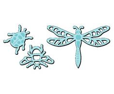 Sweet Dixie Garden Creatures Garten Kreaturen Stanze, Metall, Grau, 5.3 x 7.7 x 0.1 cm