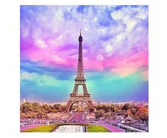 Mobicus 5D DIY Diamant Malen nach Zahlen Kit The Eiffelturm (12 x 20 Zoll/30 x 50 cm)