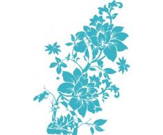 INDIGOS 4051095035176 Wandtattoo w324 Blumen Wandauskleber in 3 Größen, 120 x 84 cm, türkis