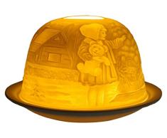 Himmlische Düfte Geschenkartikel GmbH Teddybär Windlicht, Porzellan, Weiss, 12x12x8 cm
