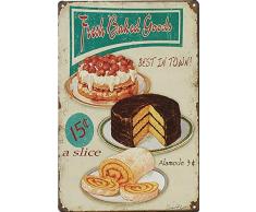 Frische Backwaren Best in Town., Metall blechschild, Wand Deko Schild, Größe 20,3 x 30,5 cm