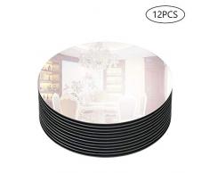 Murrey home Kerzen-Tablett mit Spiegel, rund, 3 mm, 12 Stück 12x10