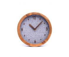 Driini Wanduhr aus Jute, analog, 20,3 cm, batteriebetrieben, mit geräuschlosem Sweep-Uhrwerk – dekorative, rustikale Holz-Uhren für Schlafzimmer, Küche, Wohnzimmer, Büro oder Klassenzimmer