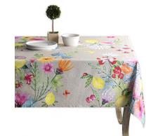 Maison d Hermine Jardin DEte Tischdecke, 100 % Baumwolle, für Küche, Esszimmer, Tischdekoration, Partys, Hochzeiten, Frühling und Sommer Square (54X54) Fog