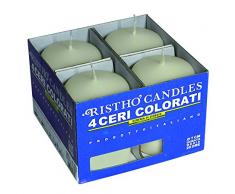 Cereria di Giorgio risthò Stumpenkerzen, Wachs, Creme, 10 x 10 x 7 cm, 4 Stück