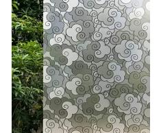VSUDO Dekorative Sichtschutzfolie, kein Kleber, Dekoration, statisch, Glas-Aufkleber, Fenster-Tönung für Home Office (Wohnzimmer/Badezimmer/Küche) (2 Rollen, 45 x 200 cm, Wolke)